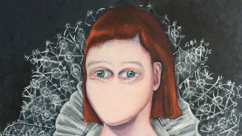 Het kunstwerk op de poster van deze maand (fragment hierboven) is gemaakt door Petra Koenen.